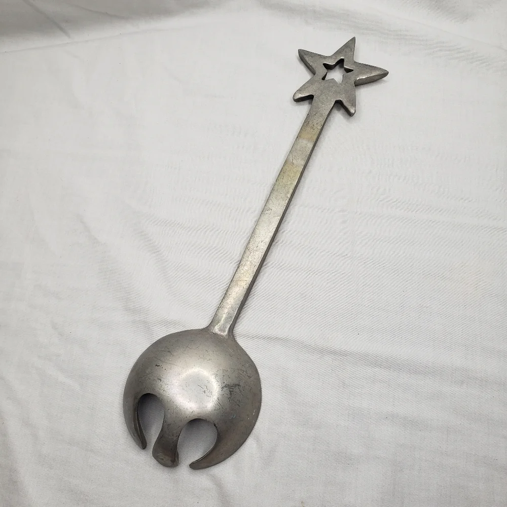 One Cast Aluminum Salad Server Fork Star Handle Replacement For Set